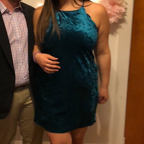 BCX Teal/Turquoise Scalloped Halter Neck Dress - Picture 8 of 8